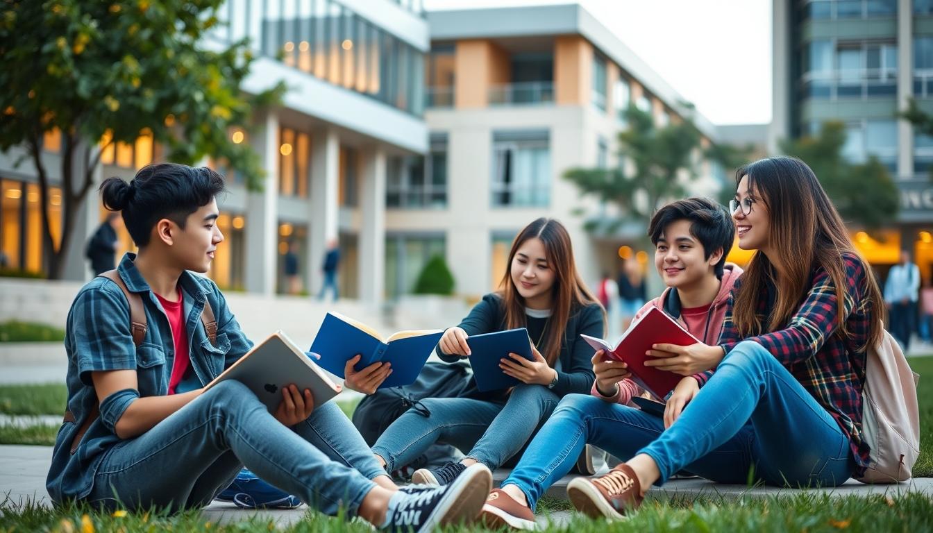 Students working in research laboratory